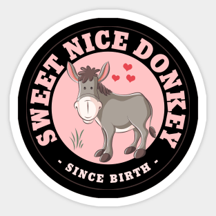 Sweet Nice Donkey - Cute Donkey Sticker